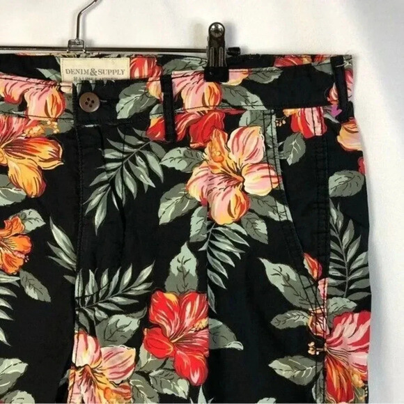 Denim & Supply Ralph Lauren Black Hawaiian Floral Shorts 36 - Picture 3 of 3